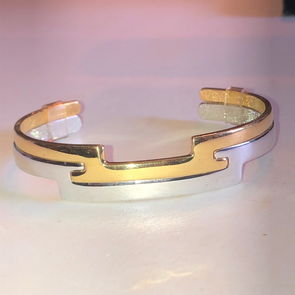 Avon Gold and Silver Two-Tone Single Or Double Cuff Bracelet